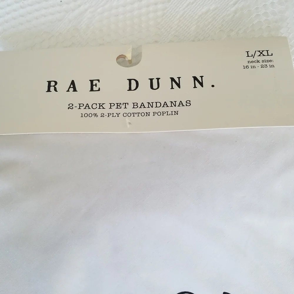 New Rae Dunn Dog 2 Pack Set  Bandanas Size L/XL